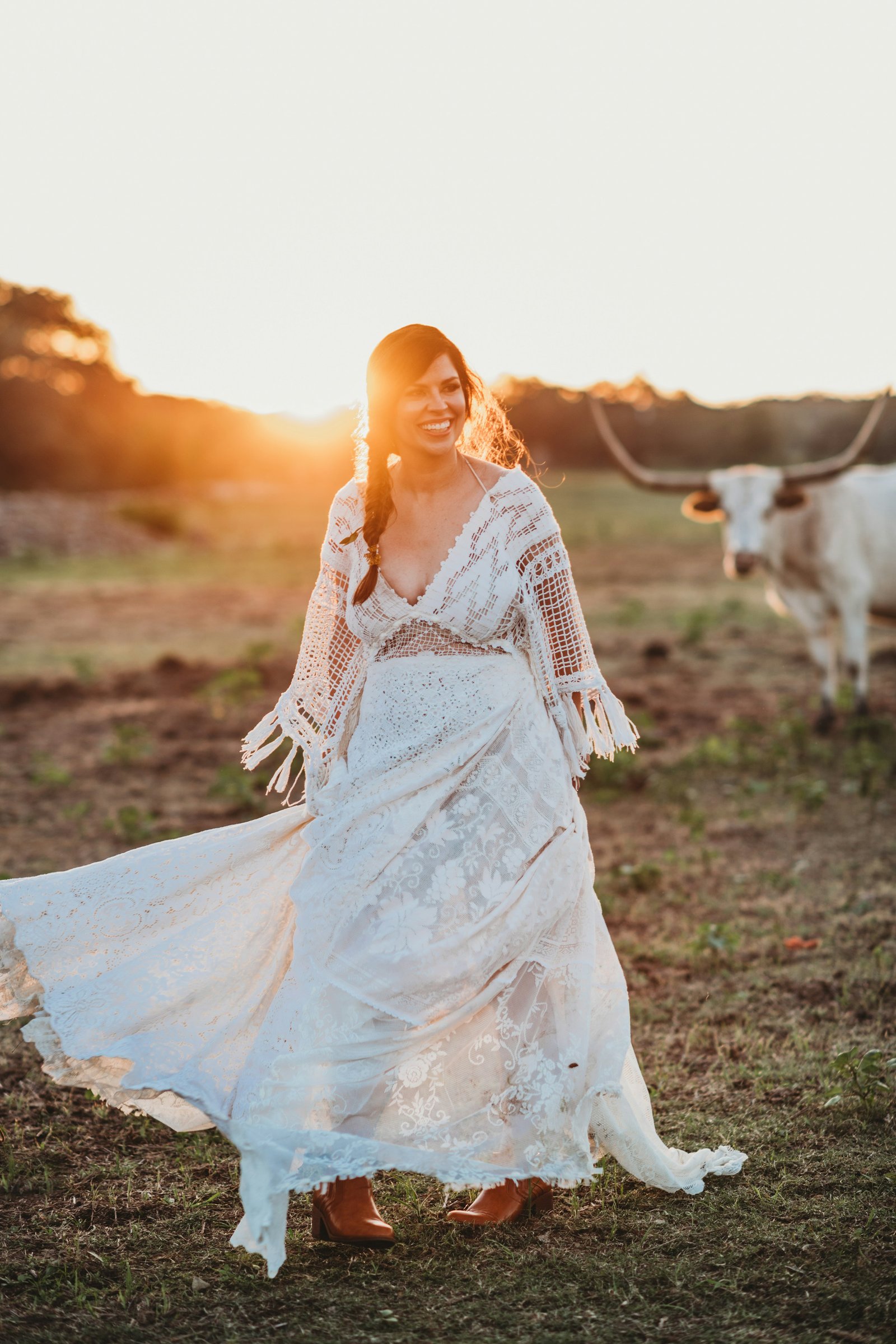 Golden hour wedding photography